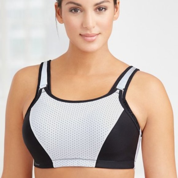 Glamorise SPORT Bra 32G (DOUBLE-LAYER) Wicking (PADDED-STRAPS) White NEW - Picture 9 of 14